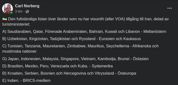 Visumfritt Till Iran