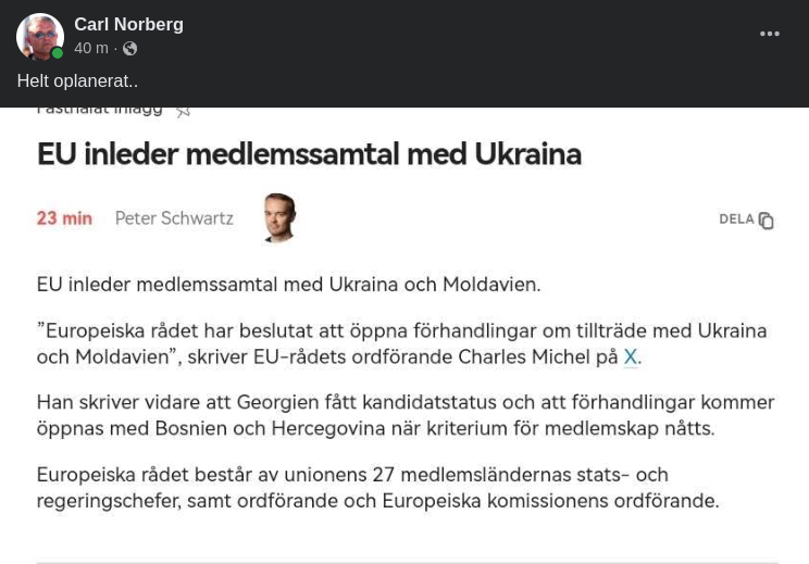 EU Inleder Medlemssamtal Med Ukraina