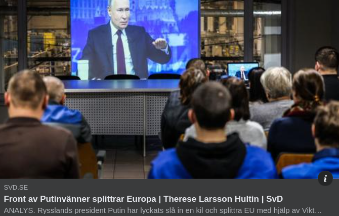 Europasplittrande Putinvänner I SvD