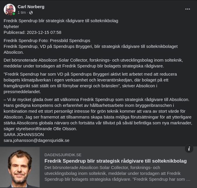 Solteknikbolagsstrategirådgivande Spendrup