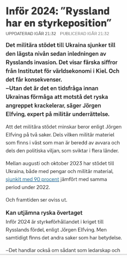 Styrkepositionerat Ryssland Inför 2024