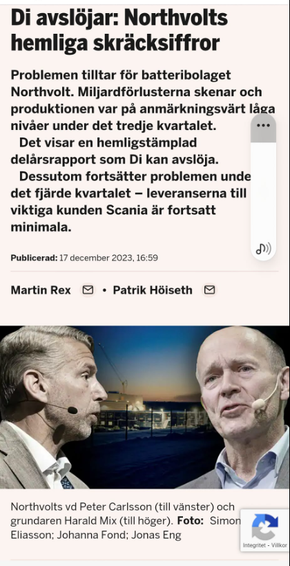 Northvolts Skräcksiffror