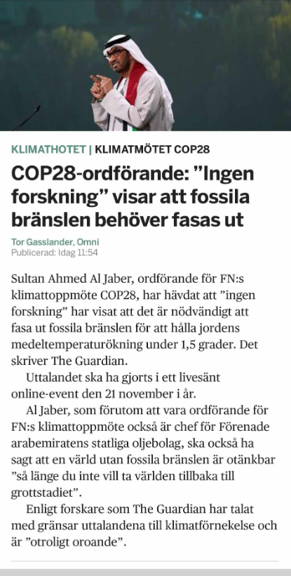 Klimattoppmötesuttalande Roar Inte Forskare..