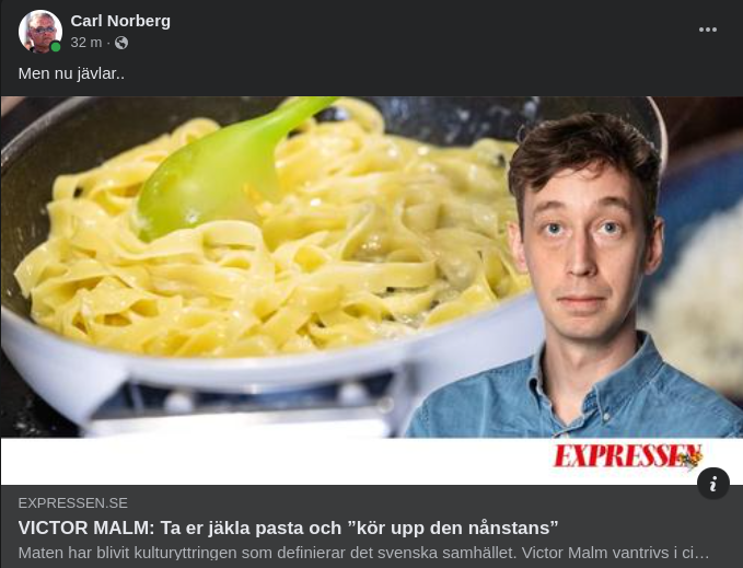 Pastauppkörd Matkultur I Expressen