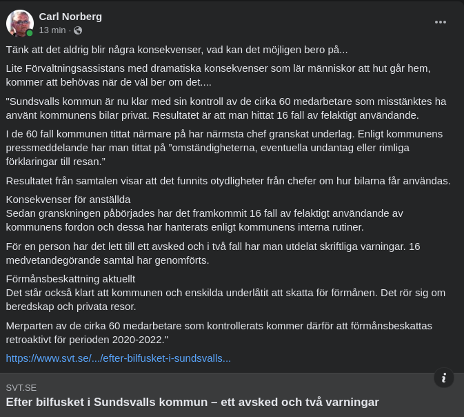Bilfuskkonsekvenser I Sundsvall..