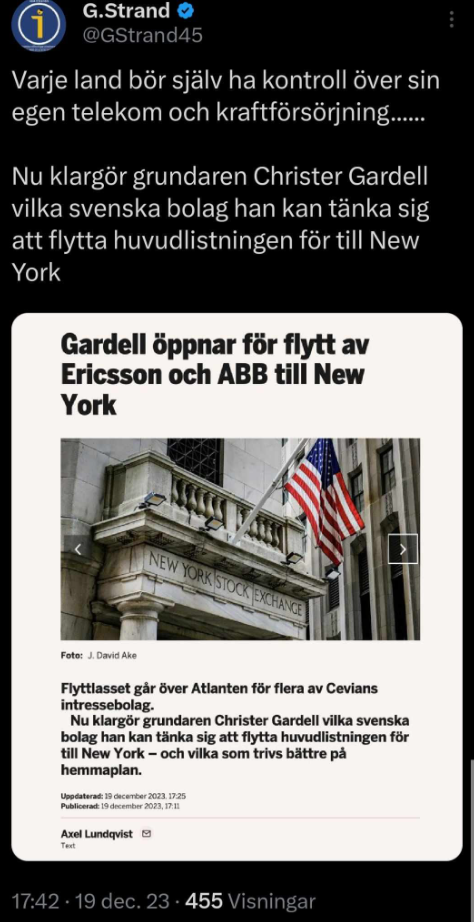 Gardells Tänkbara Bolagsflyttande