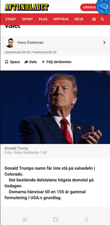 Trump Diskvalificerad I Colorado