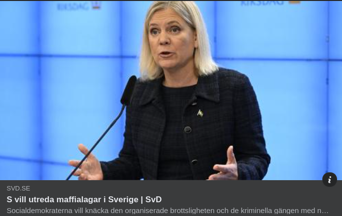 S Vill Utreda Svenska Maffialagar