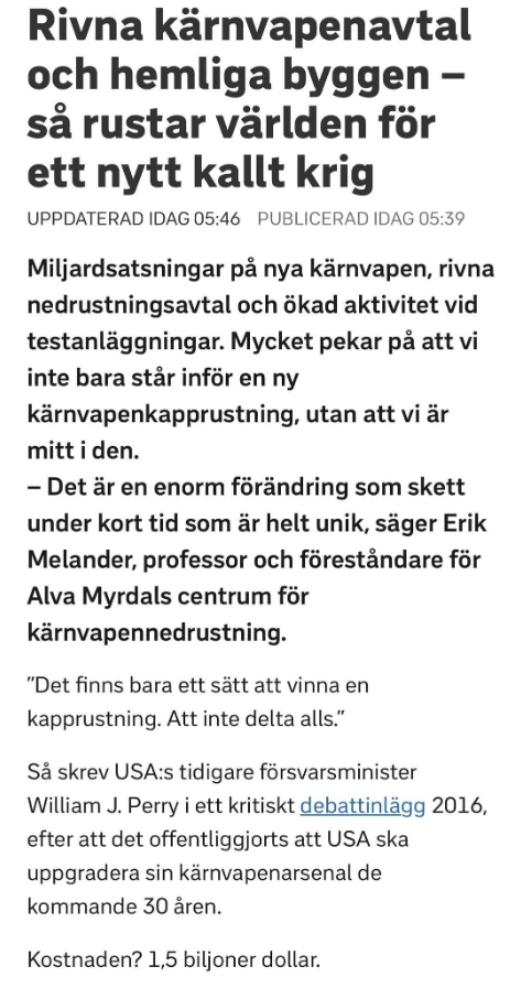 Mitt I En Ny Kärnvapenkapprustning