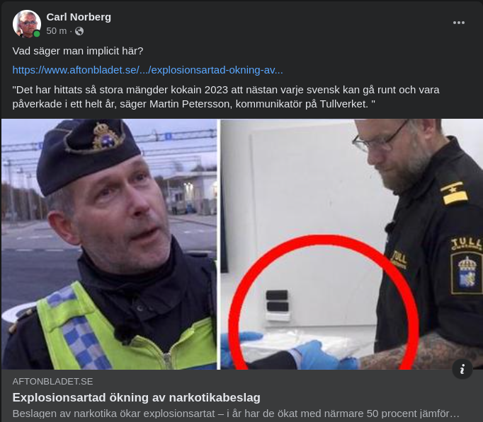 Beslagtaget Kokain För Många