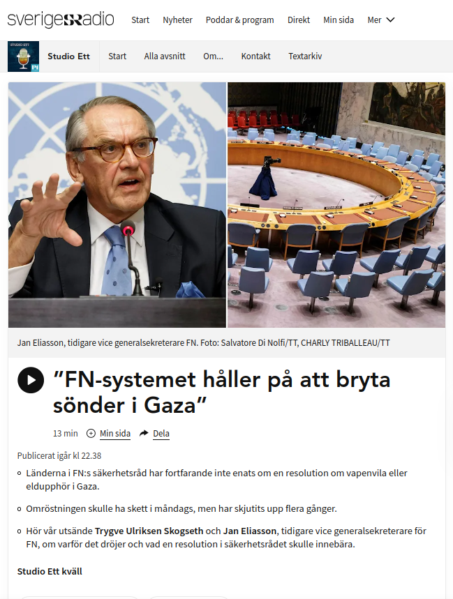Sönderbrytande FN-System I Gaza