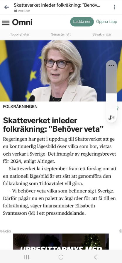Folkräkningsinledande Skatteverk