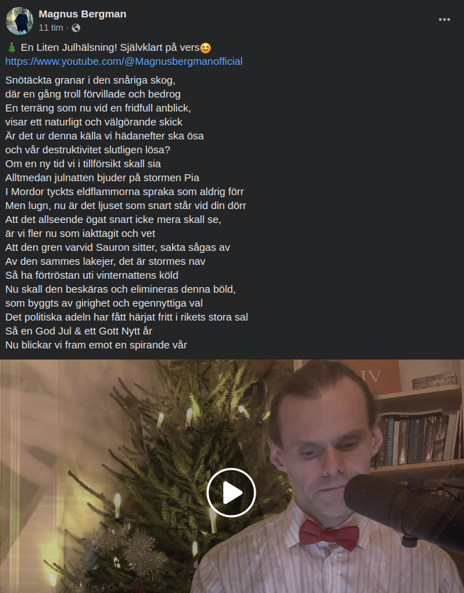 Verserad Julhälsning Från Magnus