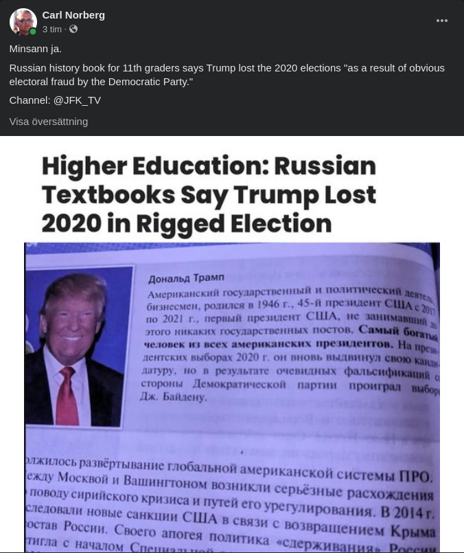 Rysk Historiebok Om Valfusk 2020 I USA