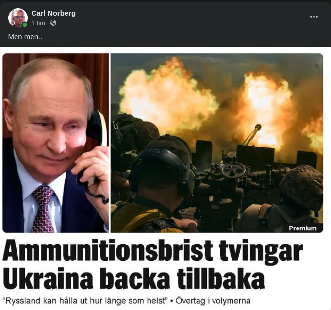 Ammunitionsbristbackande Ukraina