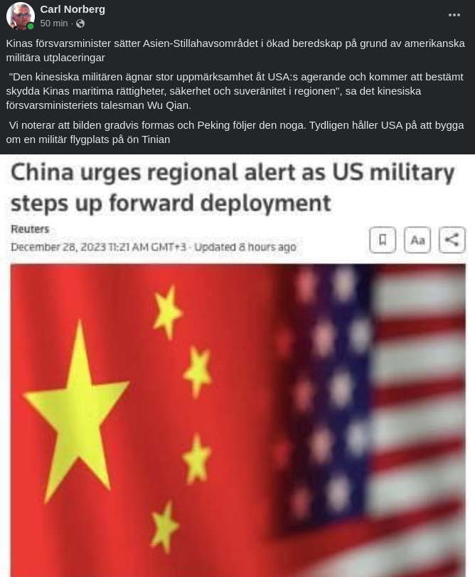 Ökad Kinesisk Beredskap