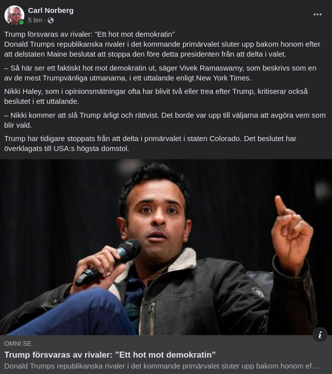 Rivalförsvarad Trump