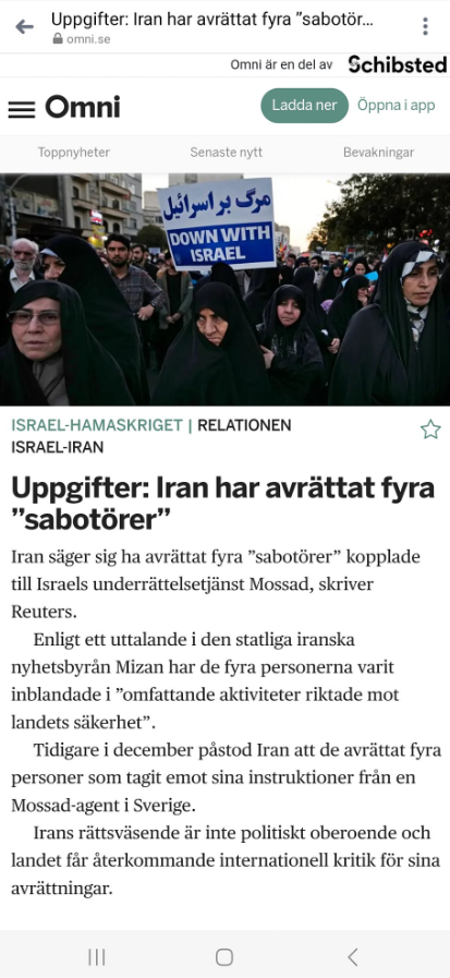 Fyra Sabotörer Avrättade I Iran