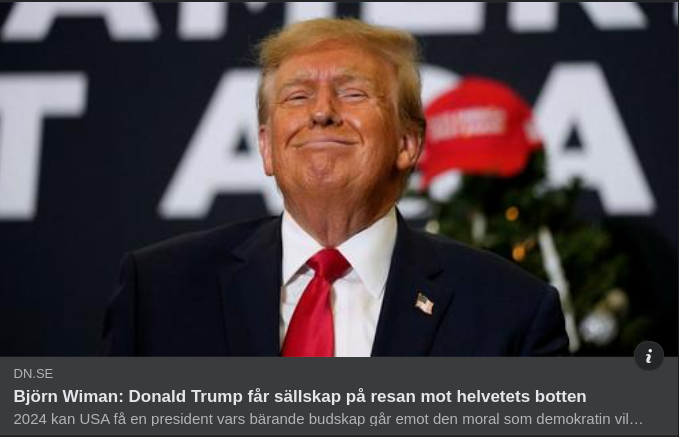Tankeskapande Helvetesresa Med Trump I DN