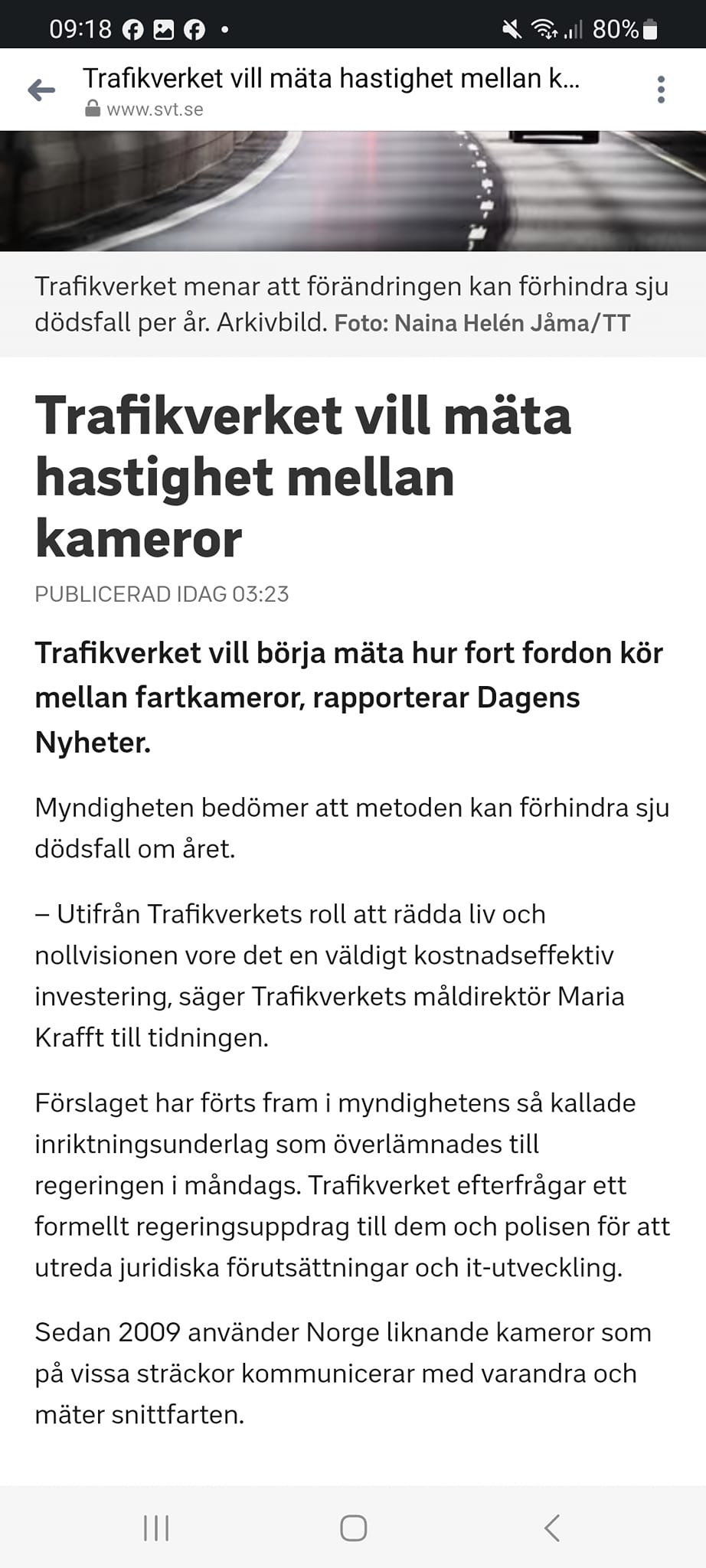 Mellankameramätningsvilja Hos Trafiksäkerhetsverket