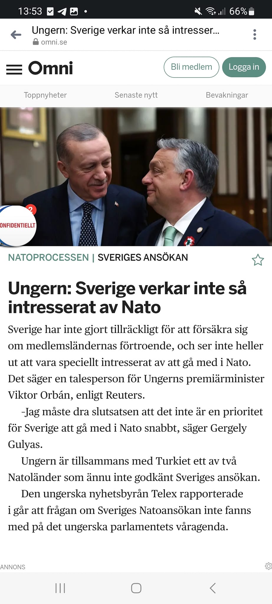 Bildsatt Svenskt Nato-Intresse