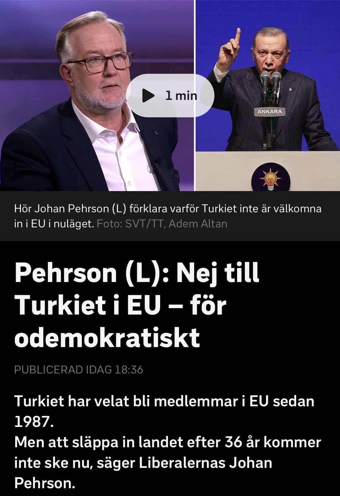 Korvjohan, EU & Turkiet