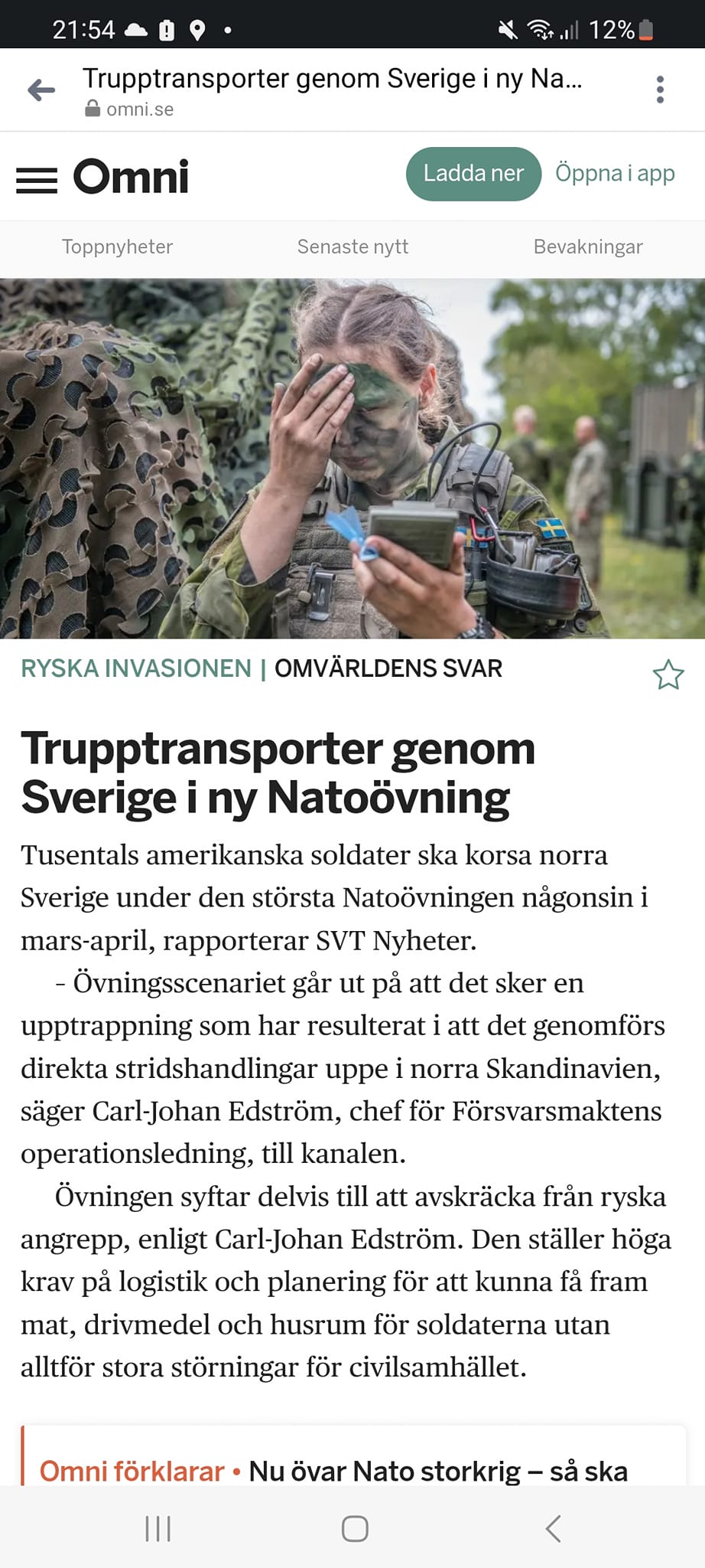 Natotransporter Genom Sverige