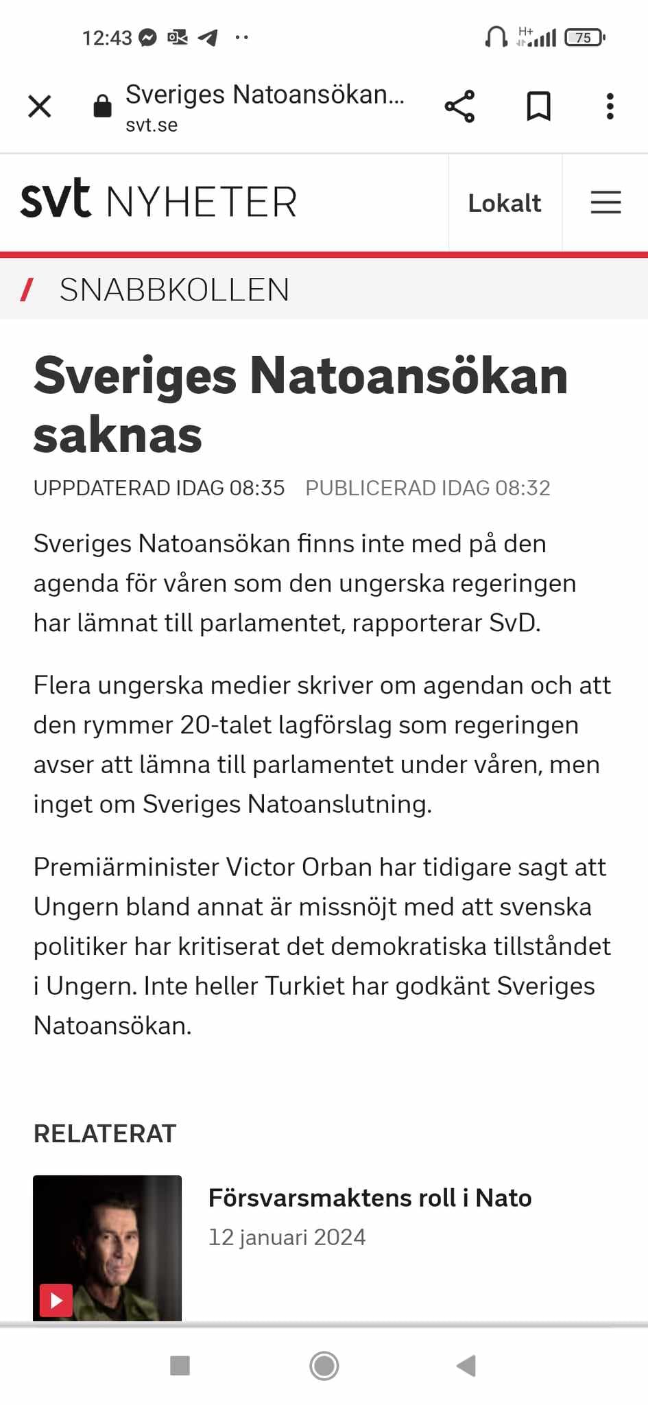 Saknad Nato-Ansökan I Ungern