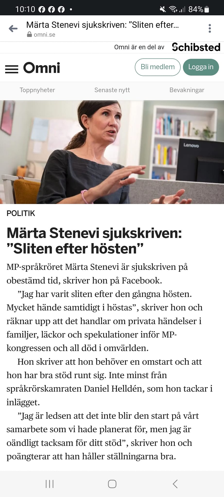 Sjukskriven Stenevi