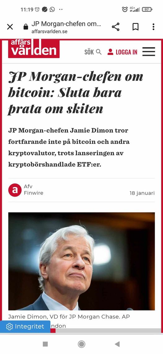 Inget Bitcoin För JP Morgan