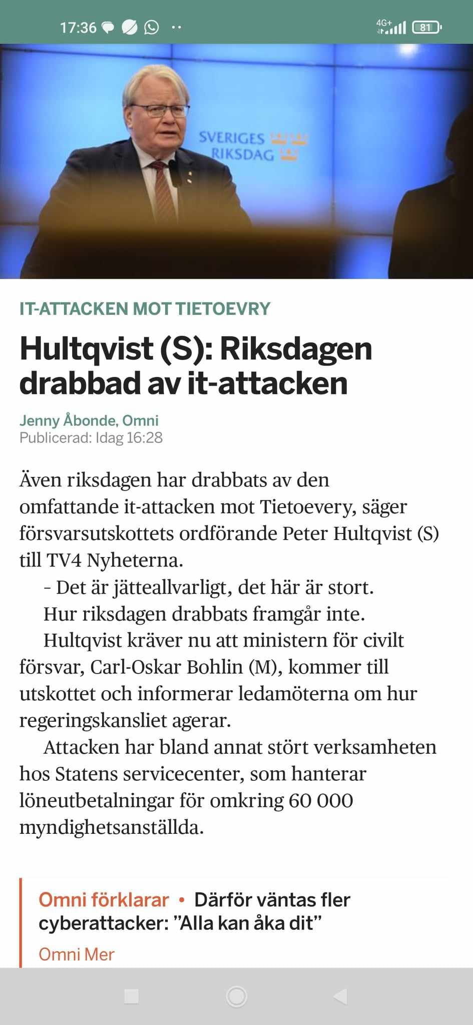 IT-Attackdrabbad Riksdag & Löneutbetalning