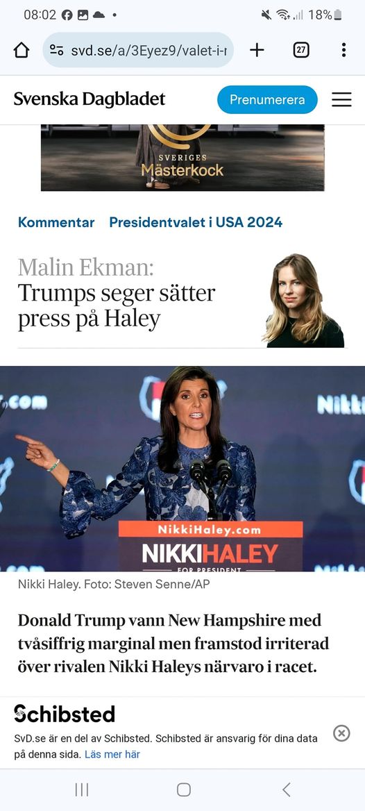 Pressad Haley I SvD