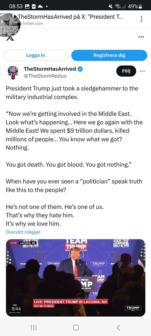 Trump Om Mellanöstern