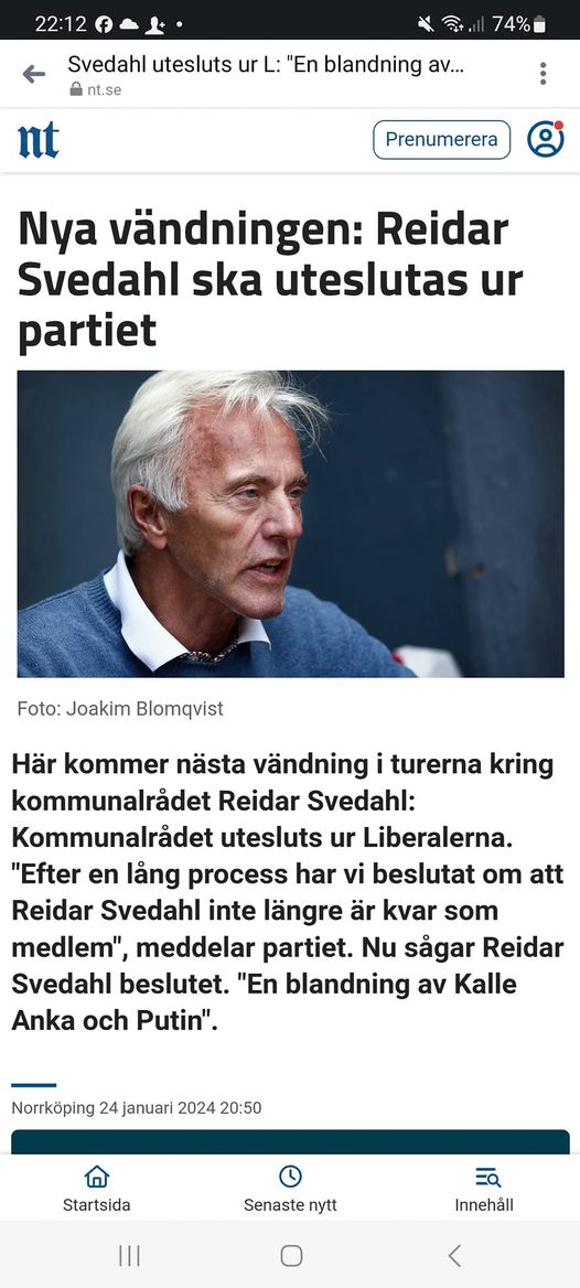 Reidar Svedahl Utesluts Ur L