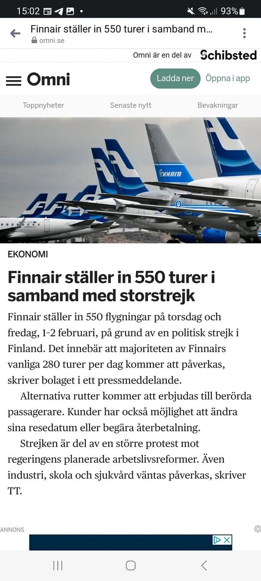 Storstrejk & Inställda Flygturer