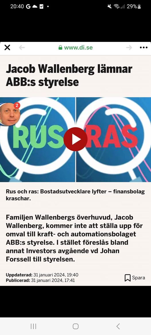 Ingen Jacob I ABB:s Styrelse