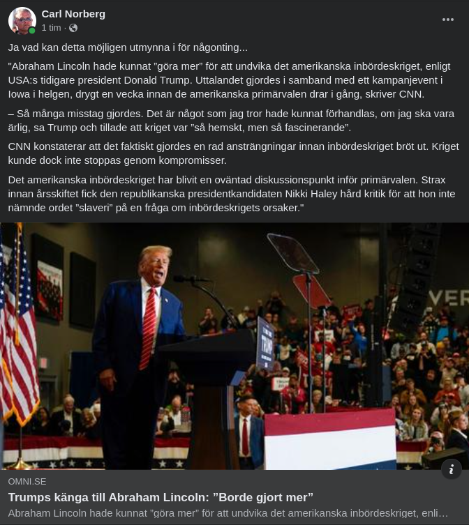 Trump Om Lincoln & Inbördeskrig