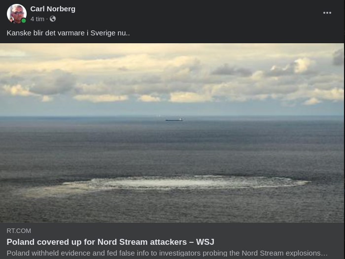 Polskt Täckande Av Nord Stream Angripare