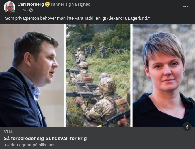 Krigsförberedande Sundsvall & Orädda Privatpersoner