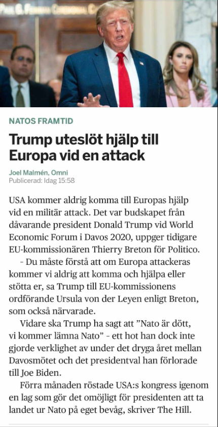 Trump, Nato & DCA-Avtalen