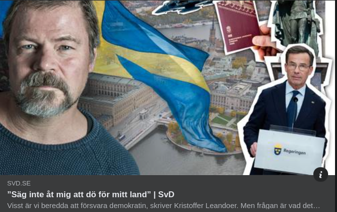 Vill Inte Bli Tillsagd Att Dö För Landet I SvD