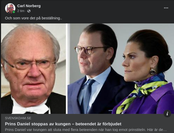 Kungastoppat Prinsbeteende