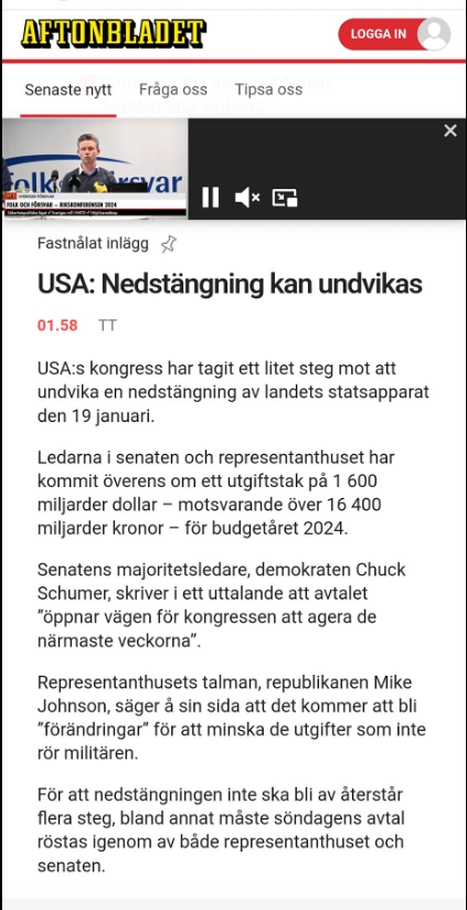 Amerikanskt Statsapparatsnedstängningsundvikande..