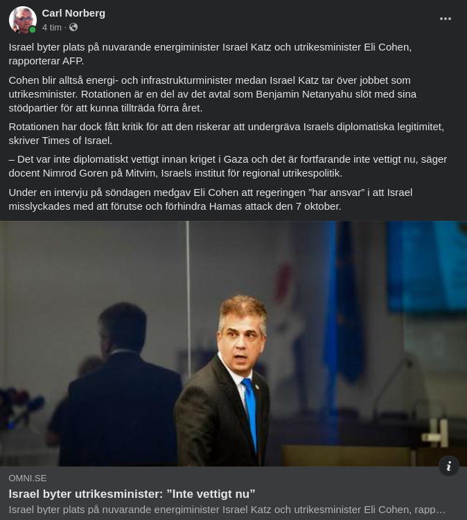 Platsbytande Israeliska Ministrar