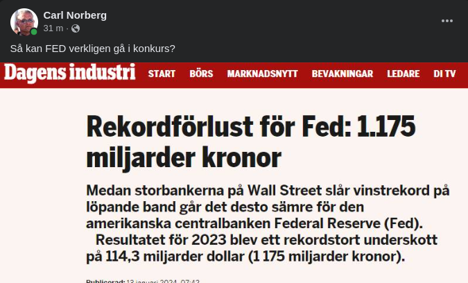 Rekord För Fed-Förlust