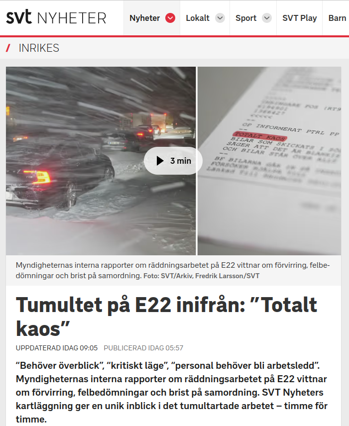 Snö & Myndighetskaos