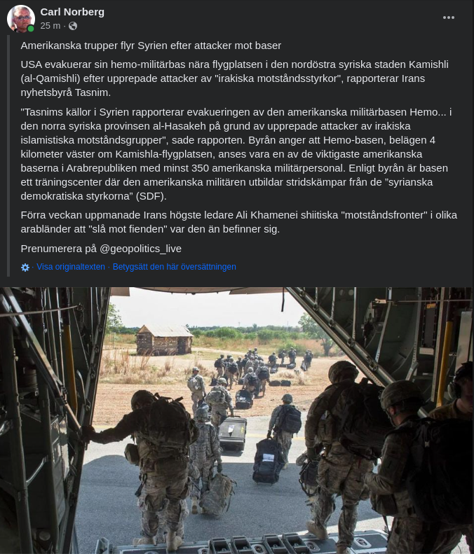 USA Evakuerar Militärbas I Syrien