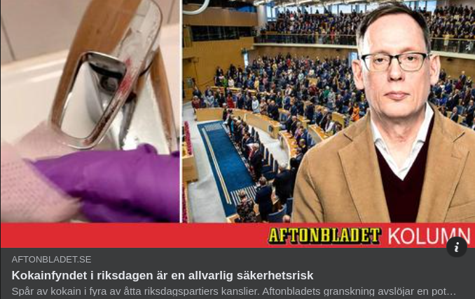 Förtroenderaserande Riksdagskokain