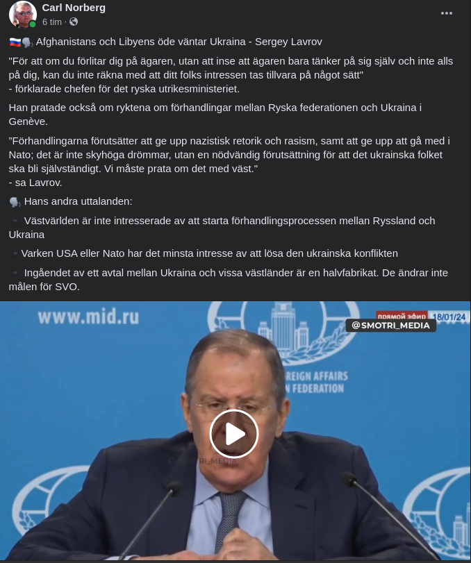 Lavrov & Ukrainas Öde