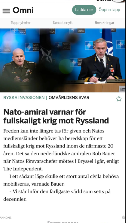 Krigsvarnande Nato-Amiral